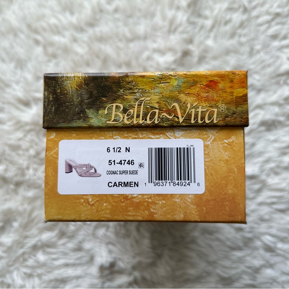 Bella Vita Carmen Heeled Slide Sandal Brown Suede New In Box Size 6.5 Narrow - Picture 7 of 7